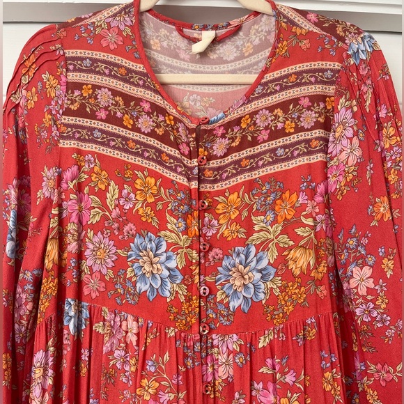 Spell Red Floral Maxi Dress - Picture 3 of 12